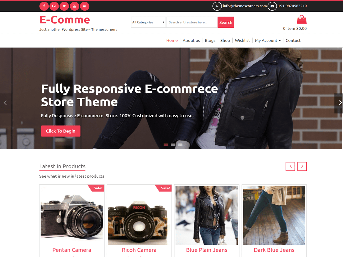 E-Comme WordPress theme screenshot