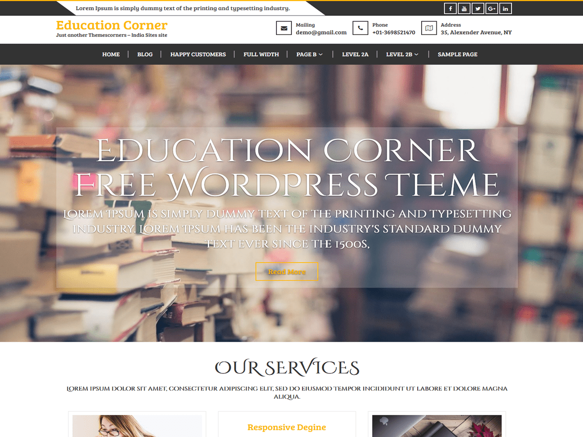 Education Corner WordPress theme screenshot